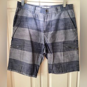 CALVIN KLEIN cotton striped Shorts purple grey 6 pockets men's size 30
